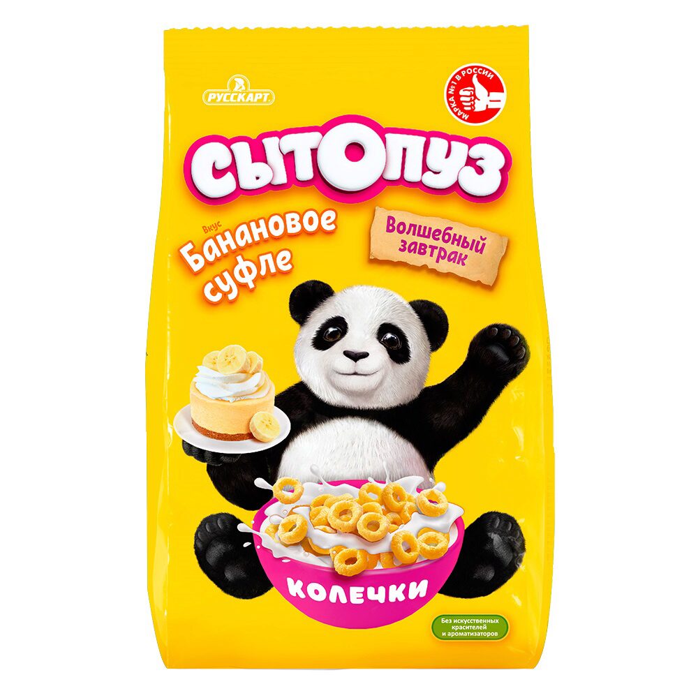 Сухие завтраки сытопуз колечки зерновые глазированные со вкусом бананового суфле 200 г