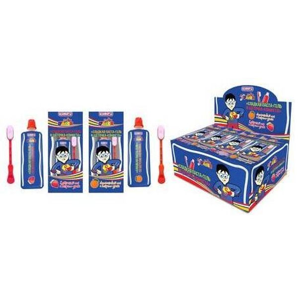 Конфета super joker с сладкой пастой и щёточкой, 13 г