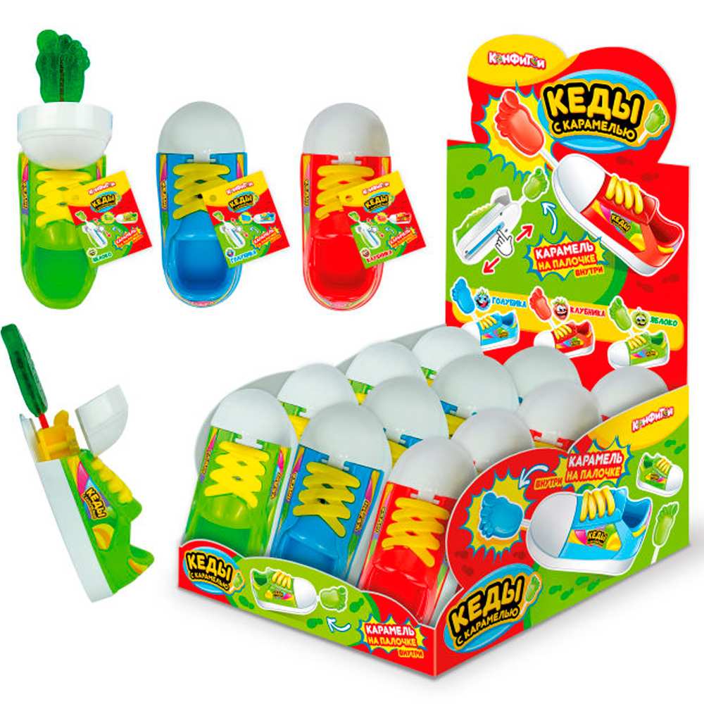 Кеды с карамелью на палочке 10 гр.12 12