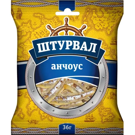 Штурвал анчоусы соленые сушеные 36 г