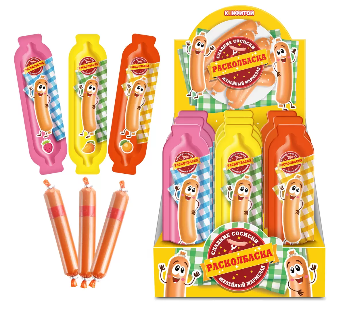 Желейный мармелад расколбаска сладкая сосиска 12 г