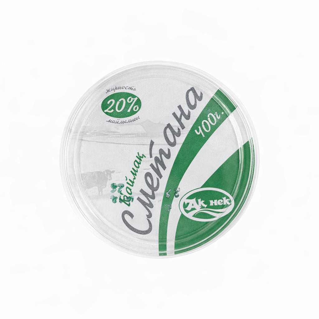 Сметана 20% жирности Ак Нек 0.4 литра