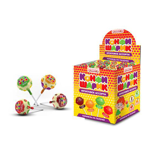 Карамель на палочке конфишарик 4 вкуса 10 грамм