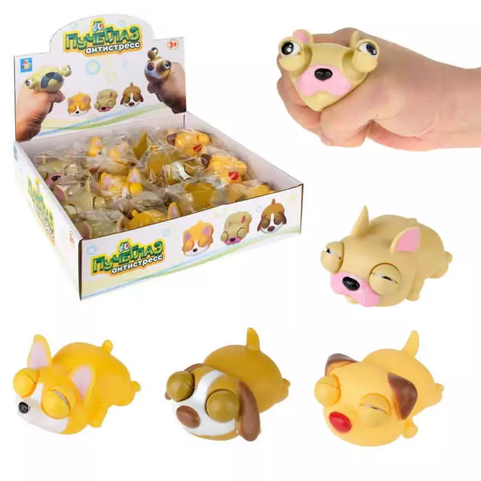 Игрушка антистресс 1toy пучеглаз мини собаки