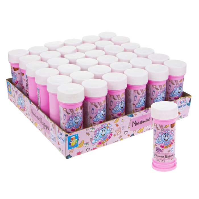 Мыльные пузыри для девочек 60 мл, упаковка 6 шт (в коробке 36 шт)