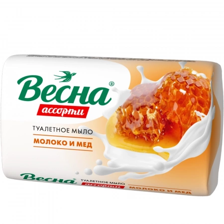 Туалетное мыло весна молоко и мёд 90 гр