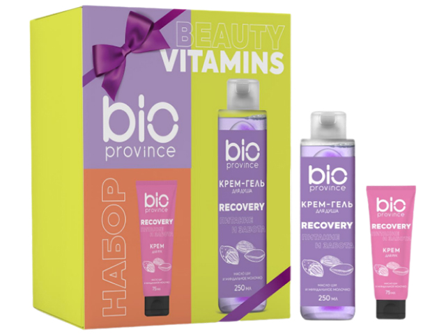 Набор bioprovince крем гель для душа с маслом ши и миндальным молоком 250 мл + питательный крем для рук 75 мл