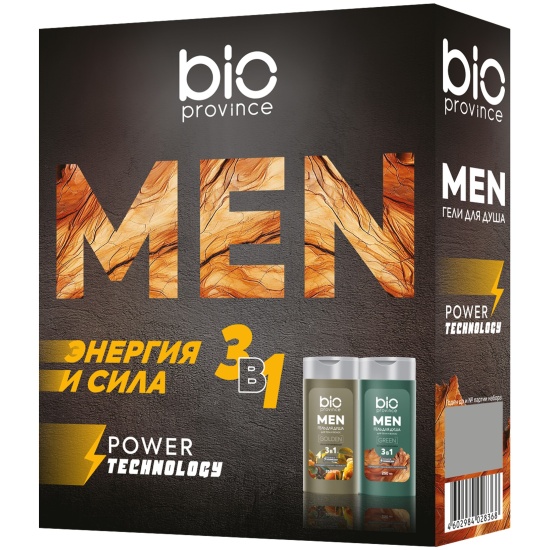 Набор гелей для душа bioprovince men   эвкалипт и кедр 250 мл, цитрус и сандал 250 мл, 6 шт