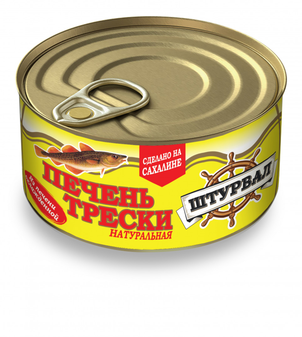 Штурвал печень трески охлажденная 120 г, 12 шт