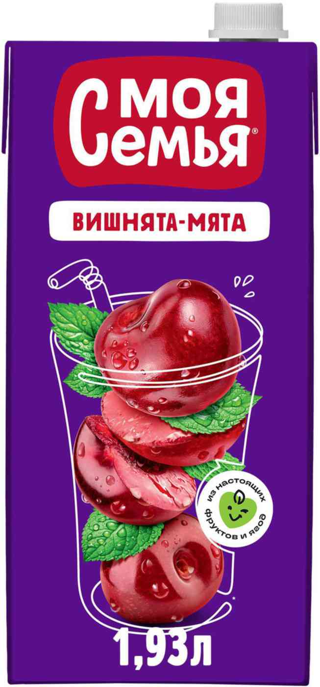 Сок  моя семья  вишнята мята, 1,93 л