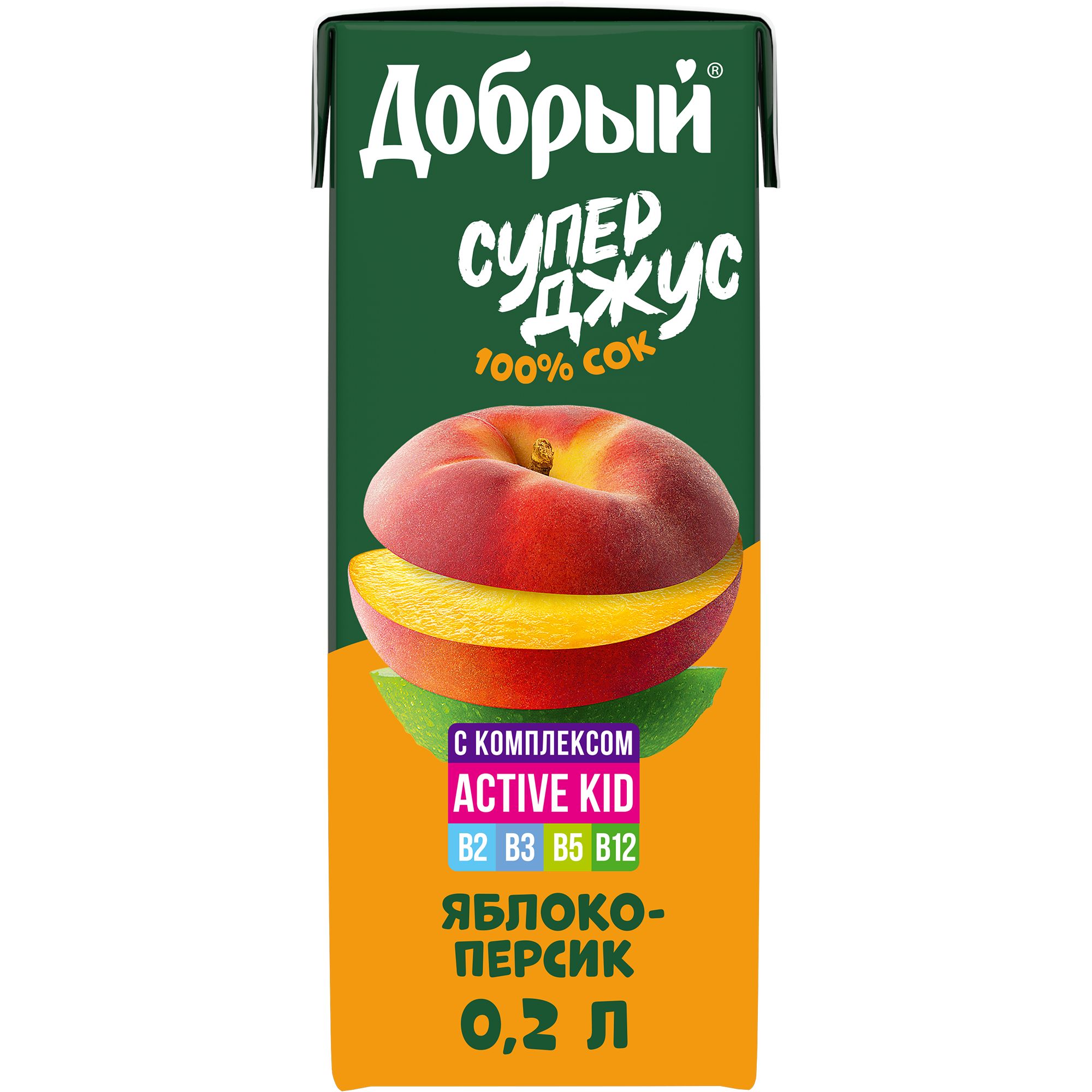 Сок  добрый  яблоко персик, 0,2 л.
