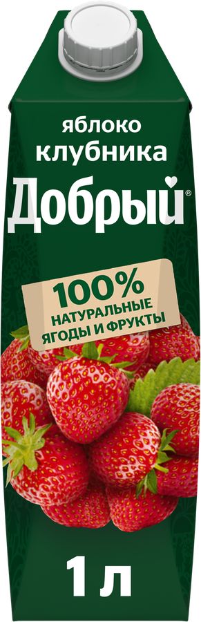 Сок добрый яблоко клубника, 1 л.
