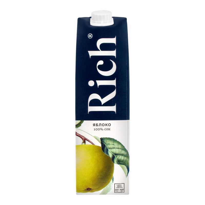 Сок  rich  яблоко, 1 л.