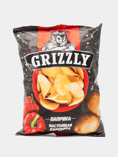 Чипсы натуральные grizzly со вкусом паприка 100 гр