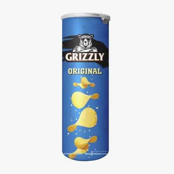 Картофельные чипсы grizzly в тубусе со вкусом оригинал 70 г