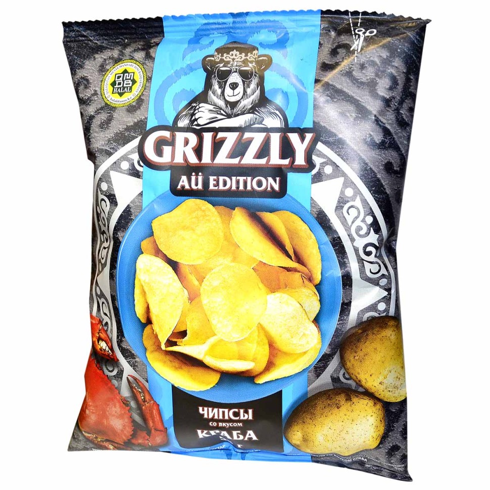 Чипсы grizzly со вкусом краба 55 г