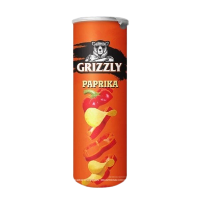 Картофельные чипсы в тубусе тм grizzly со вкусом паприки 130гр
