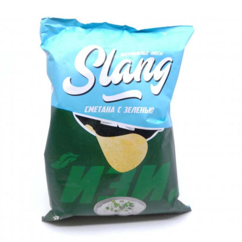 Чипсы slang сметана с зеленью 60 гр