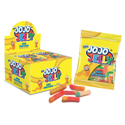 Жевательный мармелад jojo jelly червячки в сахарной обсыпке 20 г